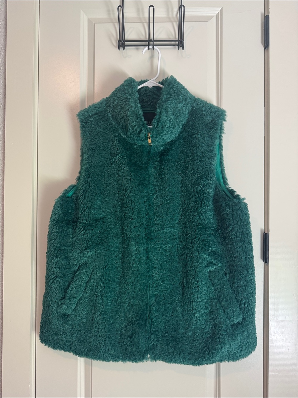 Talbots Plush Deep Green Sherpa Vest